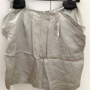NWT!!! Madewell Eliot skirt in silver 100% silk